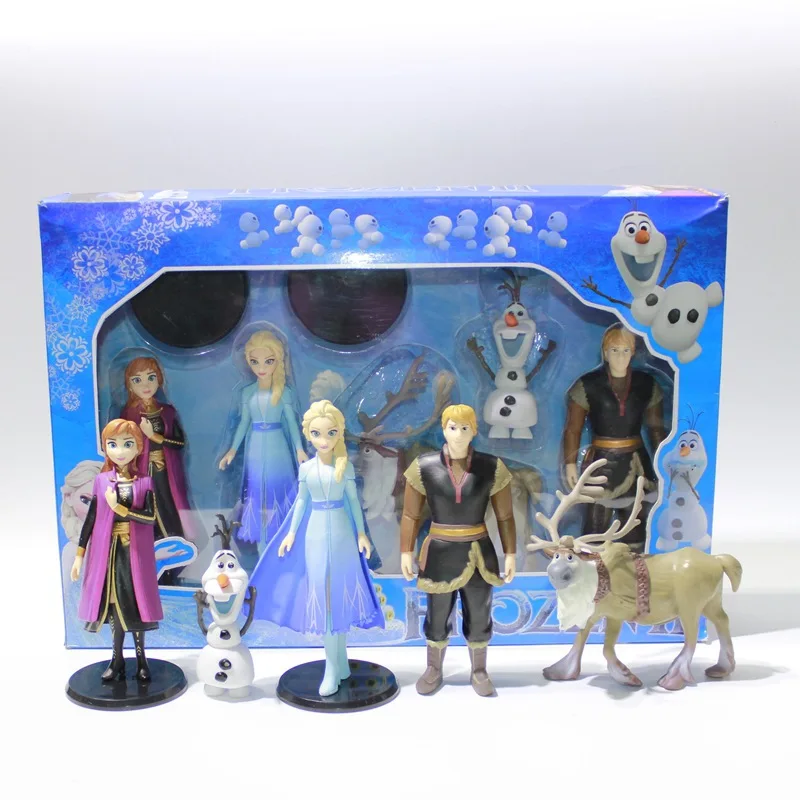 5Pcs Disney Frozen 2 Elsa & Anna PVC Action Figure Olaf Kristoff Sven Anime Dolls Figurines Snow Queen Toy high quality gift