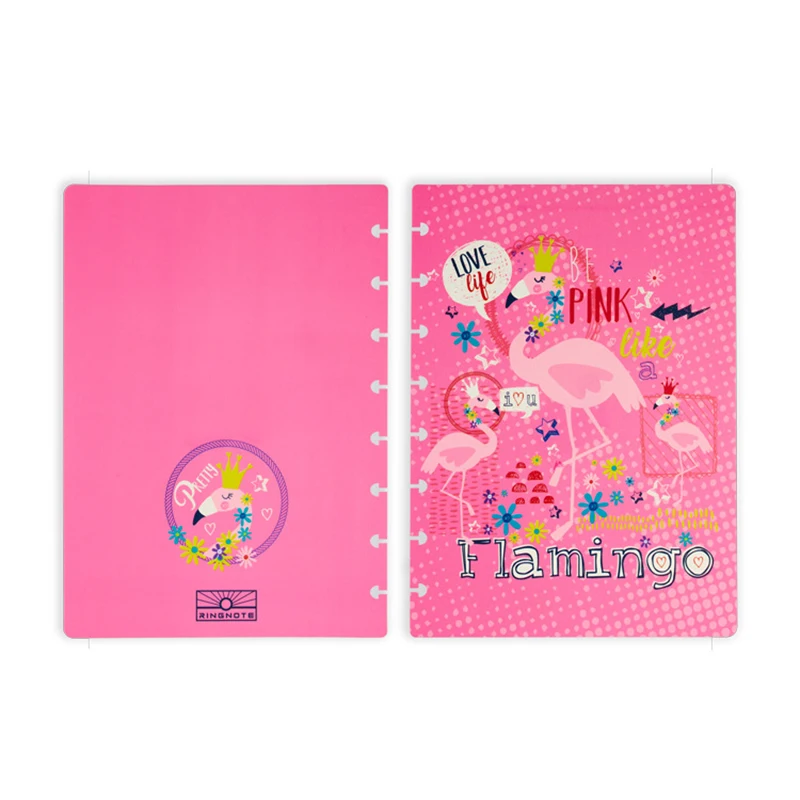 A5 Mushroom Hole Book Cover Plastic Colorful Paper Binding Notepad Ring Disc Diary Cover T-Puncher Accessories Office Supplies