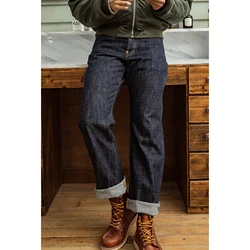 DN-0006 14oz giappone Raw Indigo Selvage pantaloni larghi lavati jeans in Denim sanforizzato