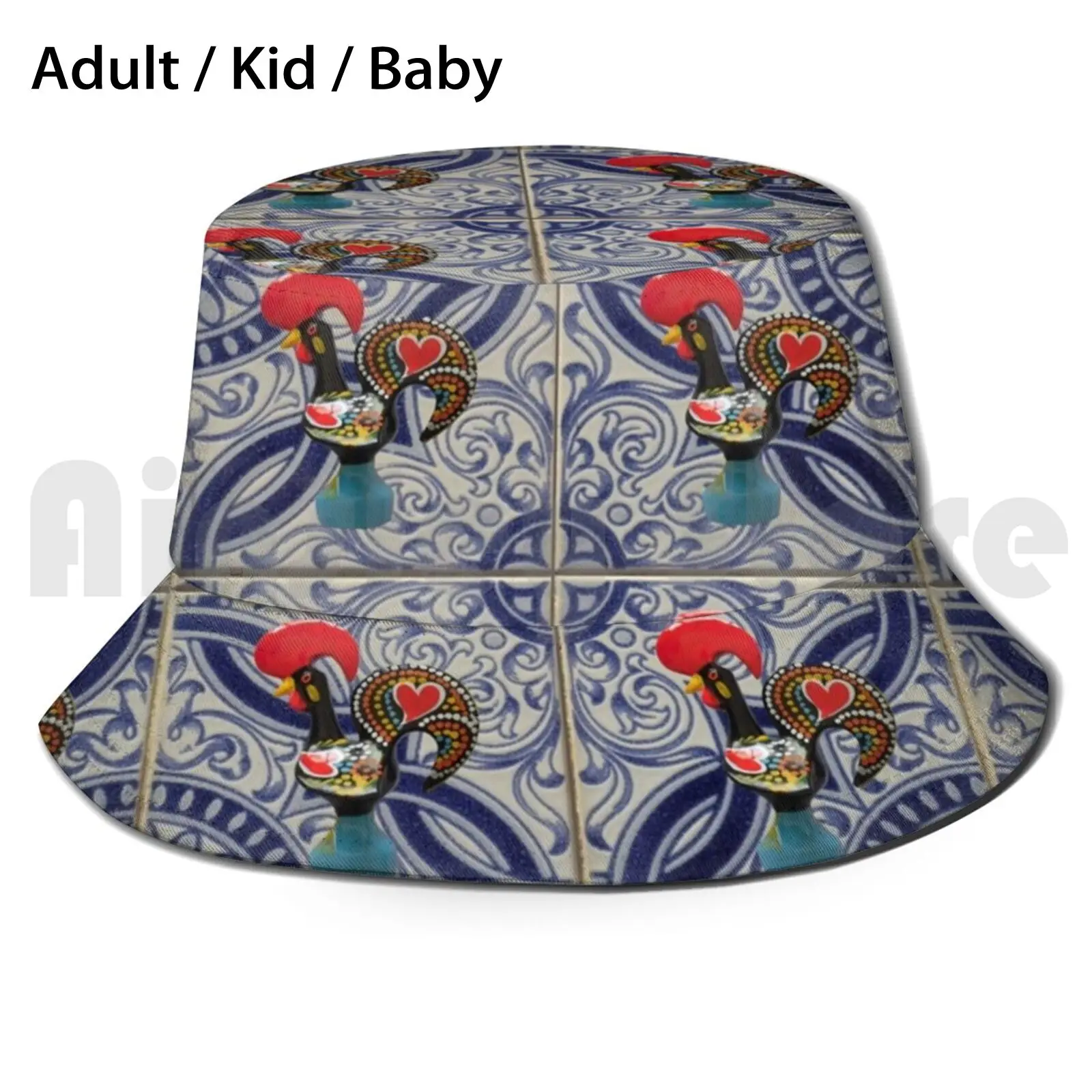 Arte de Portugal, Galo De Barcelos Chapéu de sol dobrável Chapéu de pescador Portugal Português Azores Azorean Madeira Galo