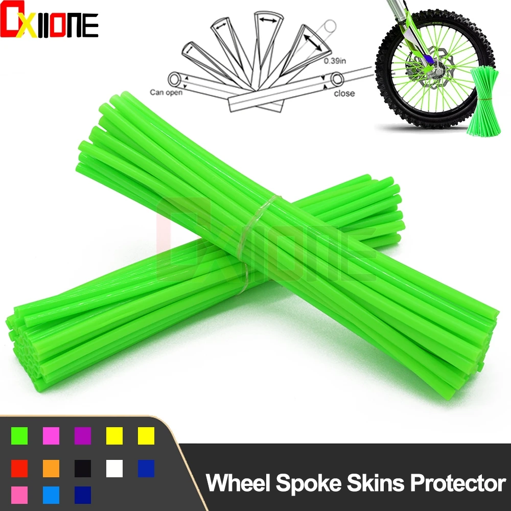 Motocross Motorcycle Wheel Protector Rims Skin Covers Pipe For Kawasaki KX KLX KDX 65 85 100 125 150 250 450 F R S SR D-TRACKER