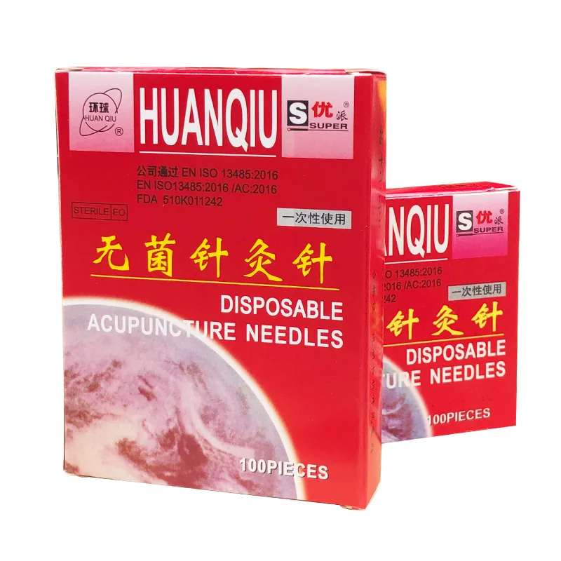 1pack 100needles 0.35 0.4 acupuncture needle disposable sterile flat handle beauty filiform needle traditional Chinese physio