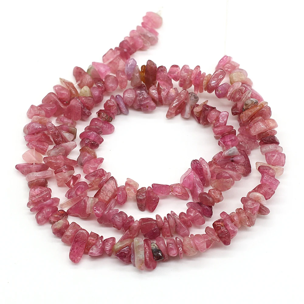 Genuine Natural Pink Tourmaline Stone Beads Irregular Gravel Chip Beads for DIY Charm Bracelet Necklace Jewelry Making Gift 15'' - Image 4