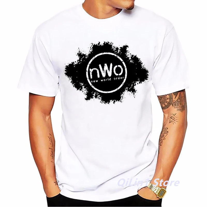 Vintage NWO T Shirt Men Summer 2024 Graphic Tees Homme White Short Sleeve Top Male Camisetas Hombre T-Shirts Letter Tshirt