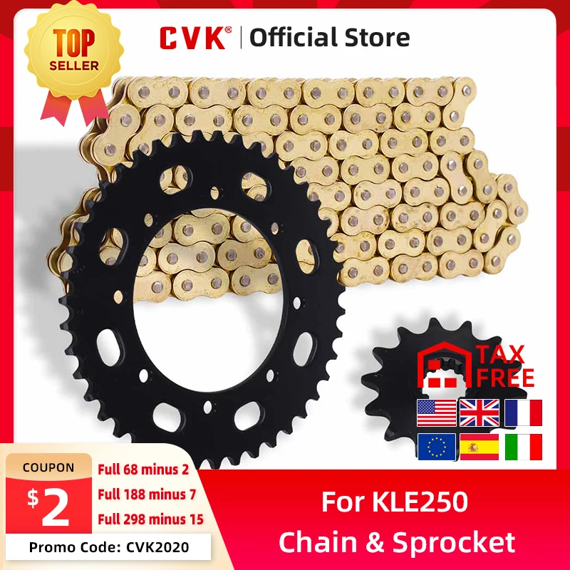 CVK A Set Front And Rear Chain Sprocket Gear Disc Wheel Kit For Kawasaki KLE250 KLE 250 Motorcycle Accessories