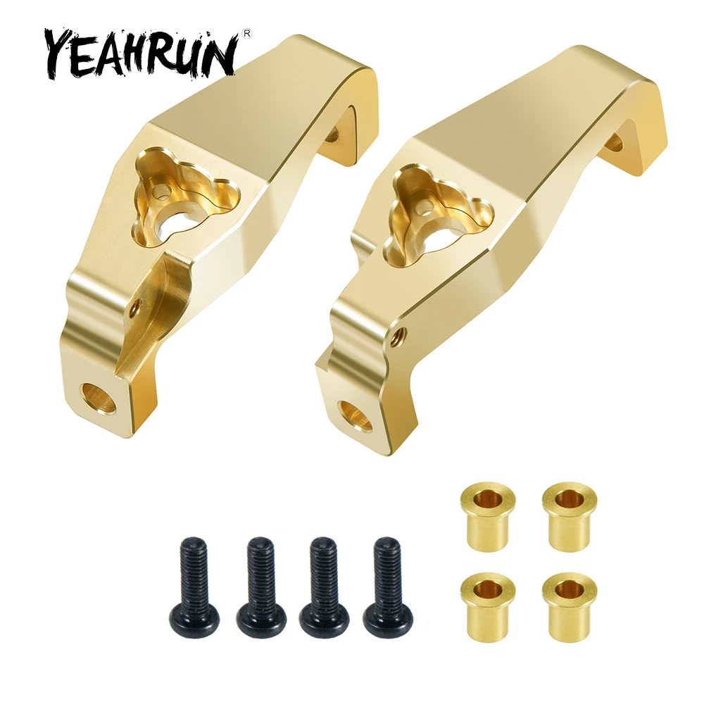 

YEAHRUN 2Pcs Heavy Duty Brass Caster Mount Blocks Front C Hub Carrier Base C for Redcat GEN8 1/10 RC Crawler Car Upgrade Parts