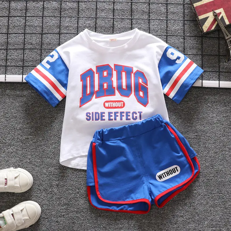 2PCS Boys Clothes Set New Girls Cotton T-shirt + shorts Set for Baby Children's Kids clothing Suit