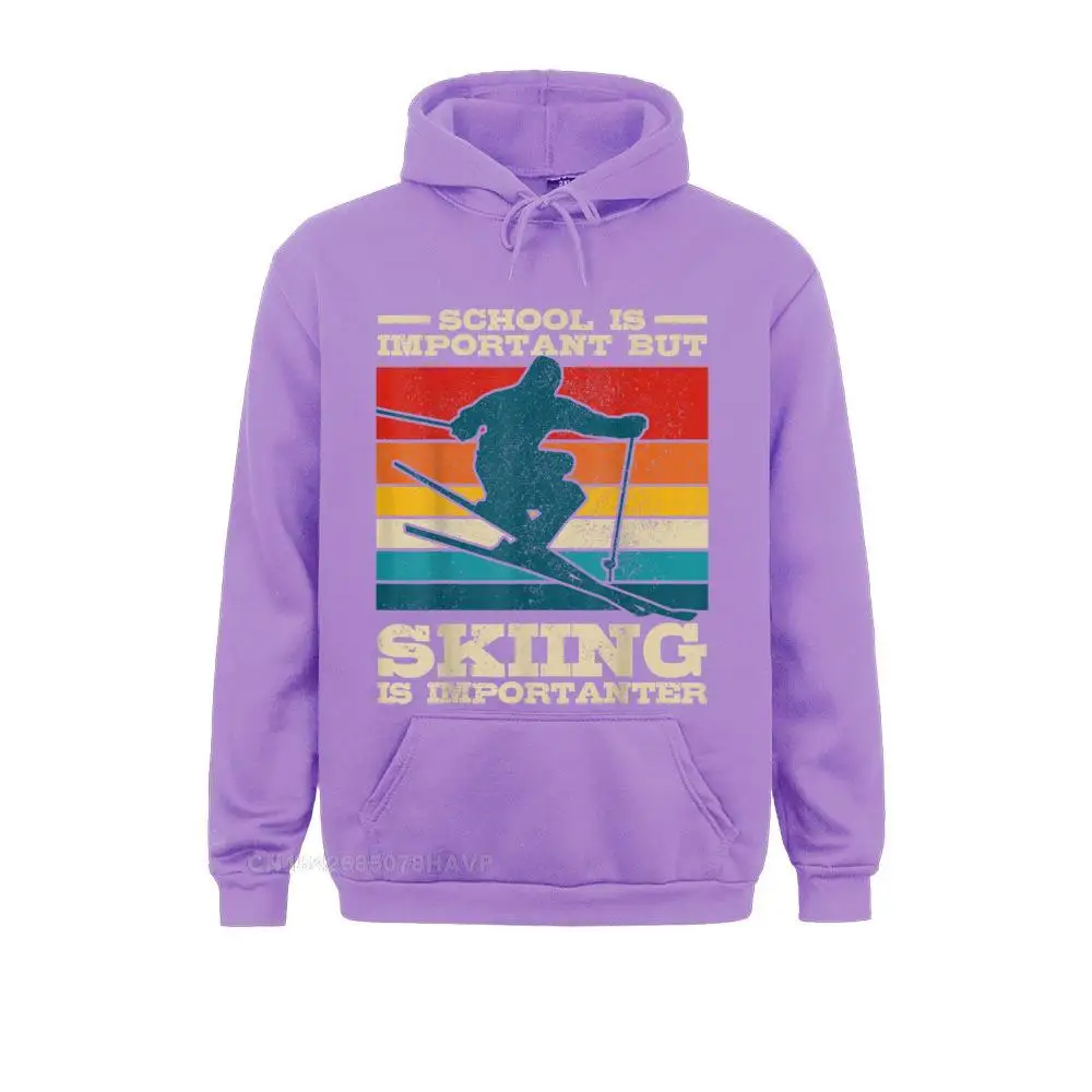 School Important But Skiing Importanter Ski Funny Hoodie Hoodies New Arrival Sweatshirts Casual Boy Sportswears