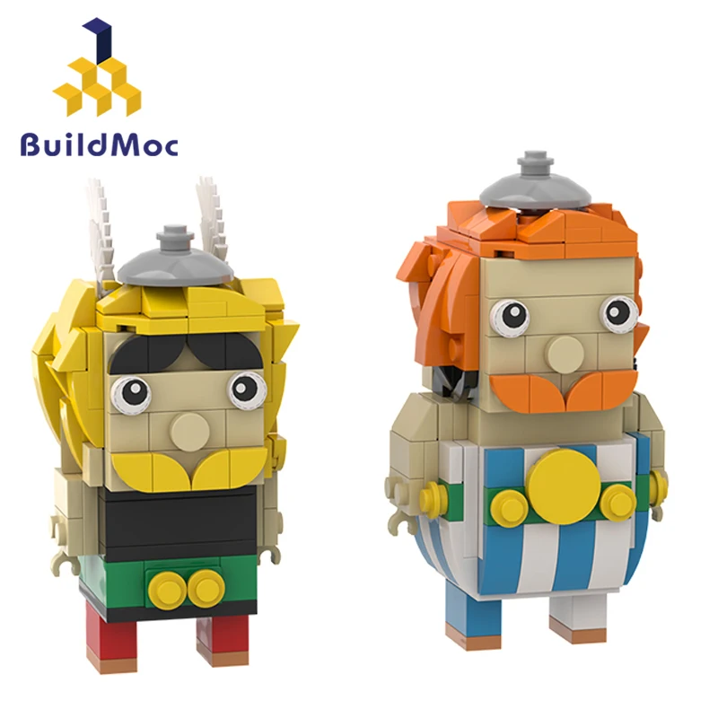 

Buildmoc Anime Action Figures Asterixs and Obelixs Brickheadz Comic Character Doll Building Blocks Education Toys For Children