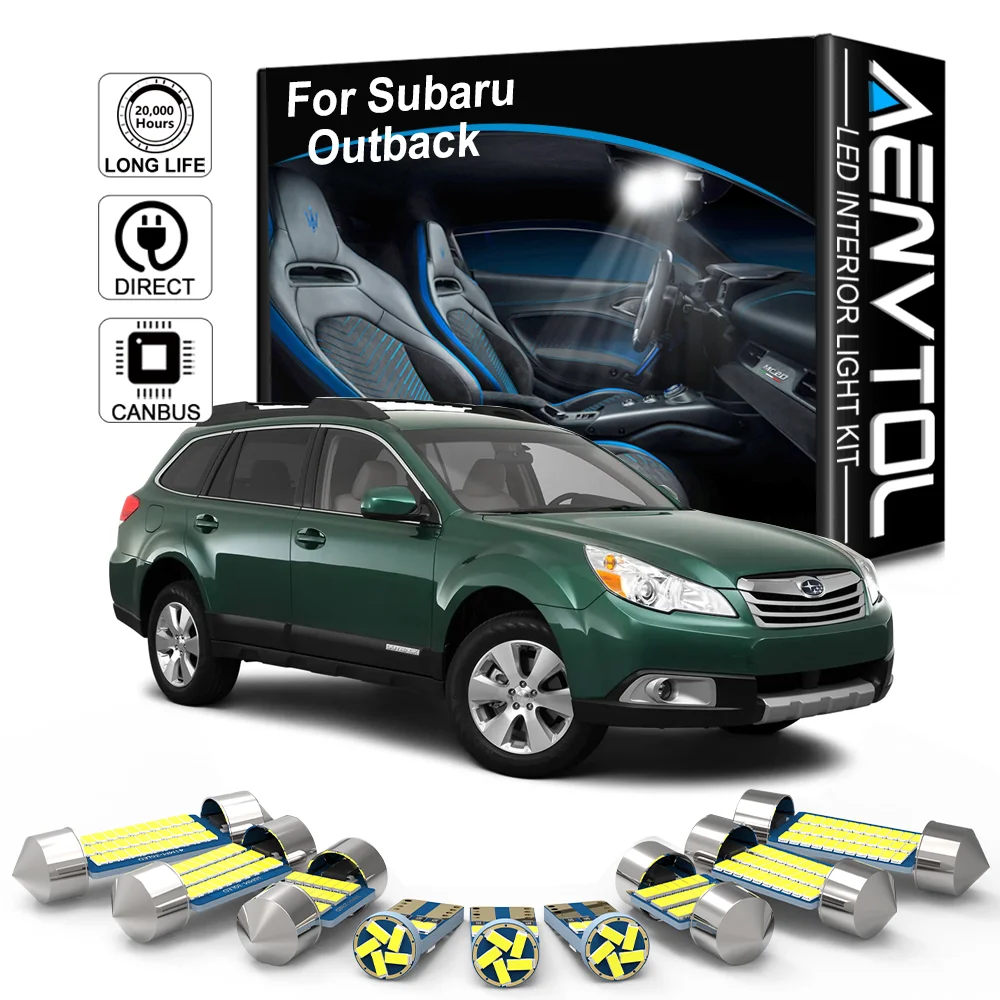 AENVTOL Vehicle LED Interior Light Canbus For Subaru Outback BE BH BL BP BR BS 1999 2005 2008 2010 2011 2017 2020 Accessories