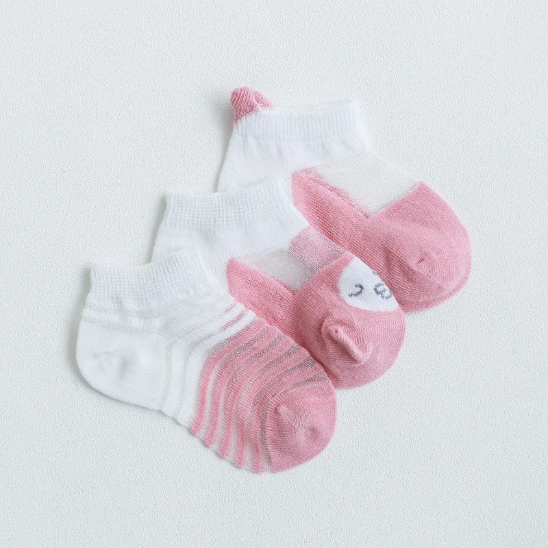1 Pair 6~12 Monthes Old Baby Short Sock Breathable Newborn Boy Girl Ankle Socks Infant Baby Summer Silk Cotton Fabric Sock