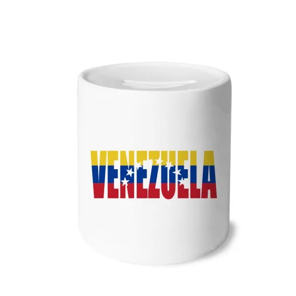 Venezuela Country Flag Name Money Box Saving Banks Ceramic Coin Case Kids Adults