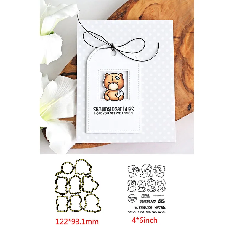 

"Get Well" Wishes 2020 Metal Cutting Dies And Coordinating Stamp For Scrapbooking Craft Die Cut Card Making Embossing Stencil