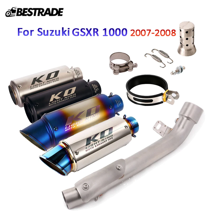 

Exhaust System For Suzuki GSXR1000 2007-2008 Motorcycle Middle Link Connect Pipe Slip On 51mm Mufflers Tube Removable DB Killer