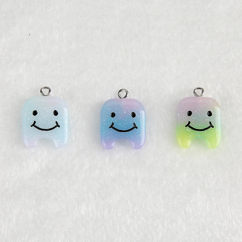 10pcs Flatback resin cute tooth charms  Jewelry necklace pendant for earrings diy Keychain parts