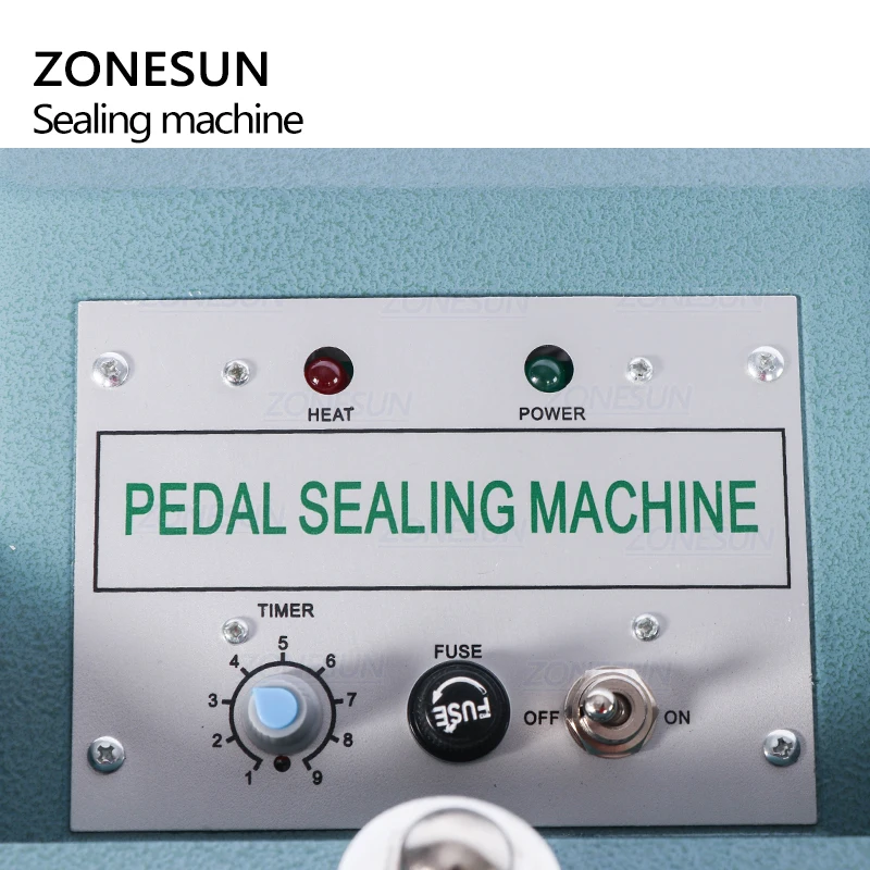 ZONESUN Pneumatic Foot Pedal Heat Sealing Machine Dry/Wet Aluminum Foil Plastic Bag Heating Sealer Food Beverage Machinery