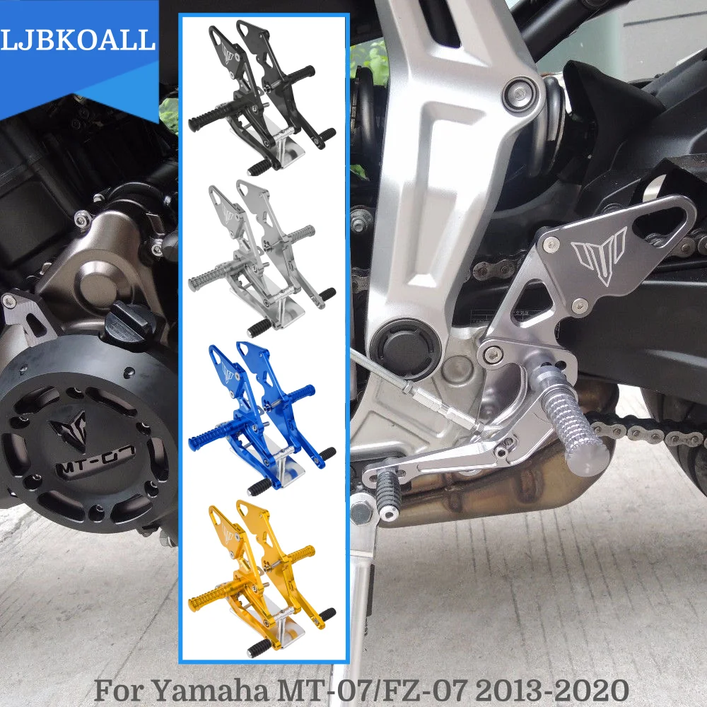 Aluminum Adjustable Motorcycle Rearsets Rear Sets Foot Pegs Pedal Footrest for Yamaha MT-07 FZ-07 2013-2020 2014 2015 2016 2017