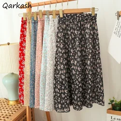 Skirts Women Chiffon 7 Colors Casual Female Ulzzang Summer New Collection High Street Sweet Girls Chic Print Falda De Busto Soft