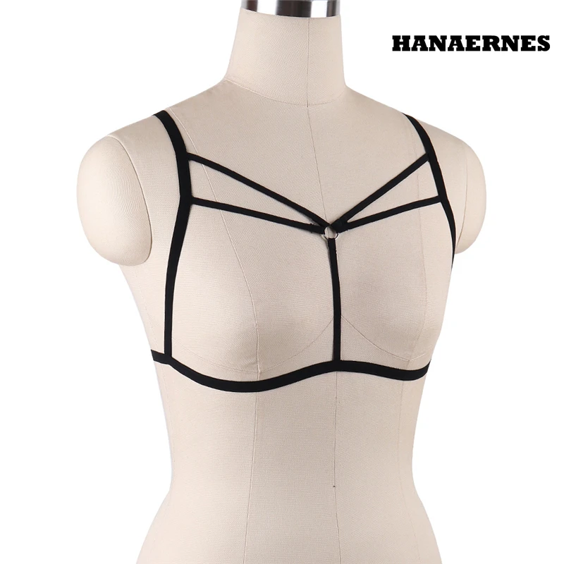 Goedkoopste Body Cage Bondage Harnas Vrouwen Sexy Bdsm Lingerie Zwart Harnas Riem Gothic Crop Tops Kooi Bralette Fetish Harnes