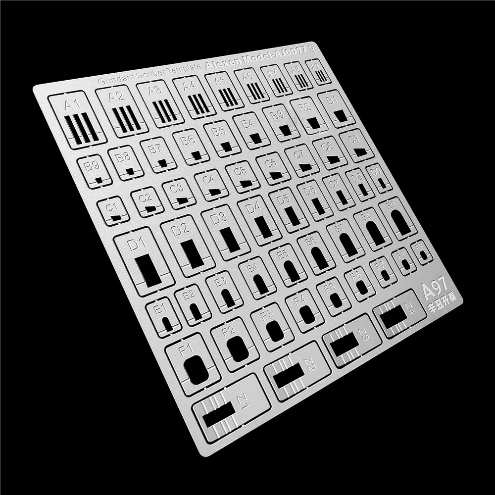 Alexen AJ0096/AJ0097 건담 모델 취미 공예용 평면 및 접이식 스크라이빙 눈금자, 스크라이버 템플릿 도구