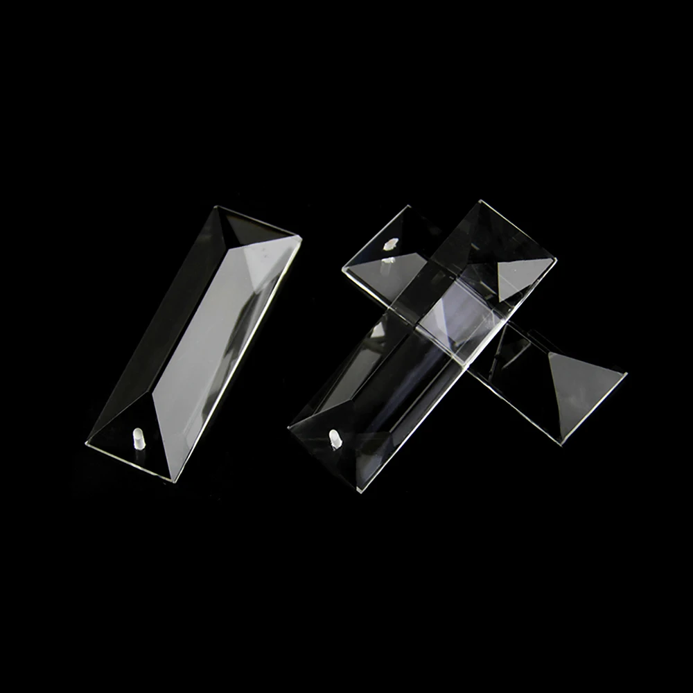 All Sizes Trimming Triangle Crystal Clear Prism In 1 Hole/2 Holes Glass Chandeliers Pendants Parts Glass Lamp Drop Pendants