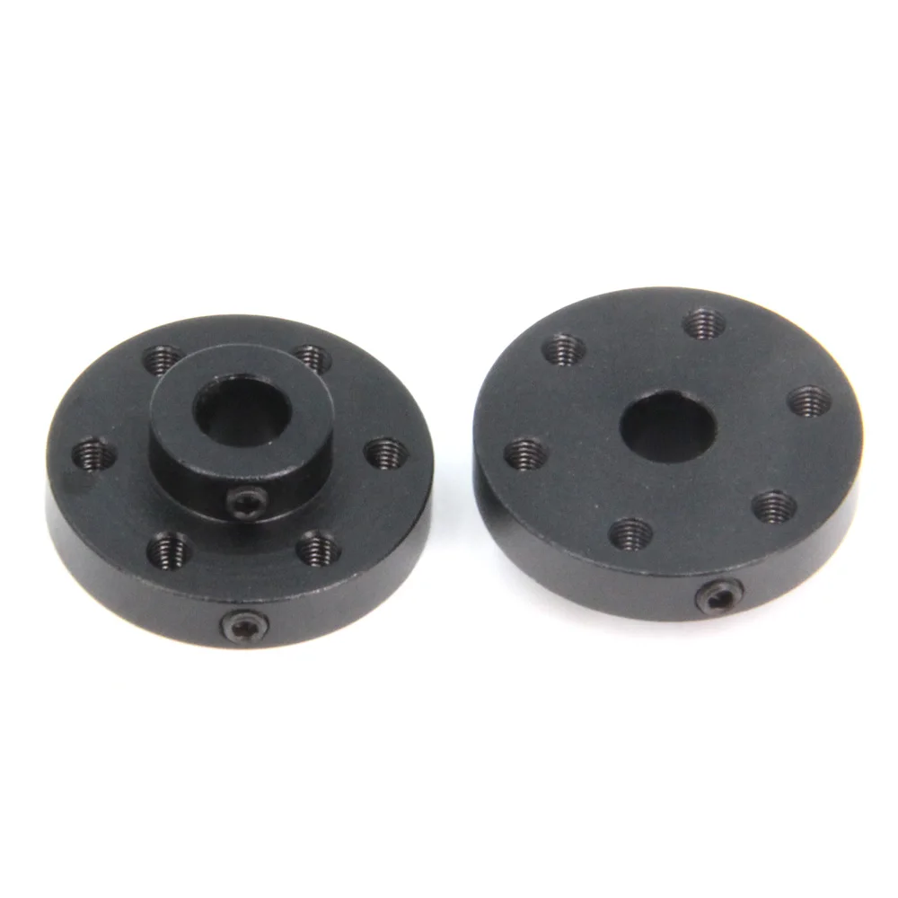 2PCS Rigid Flange Coupling Motor Guide Shaft Coupler, Universal Aluminum MOUNTING HUB for 5mm/ 6mm Shaft Pair with M3 Thread