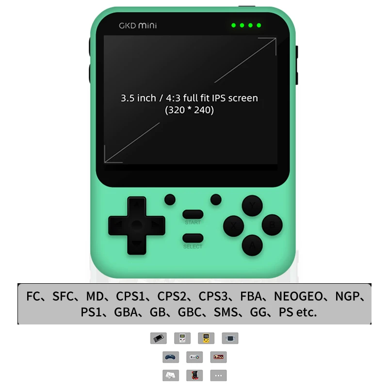 2022 New Hot Models GKD Mini Retro Console Video Game Consoles 3.5 IPS Screen ZPG Open Source PS Gaming Players Children's Gifts