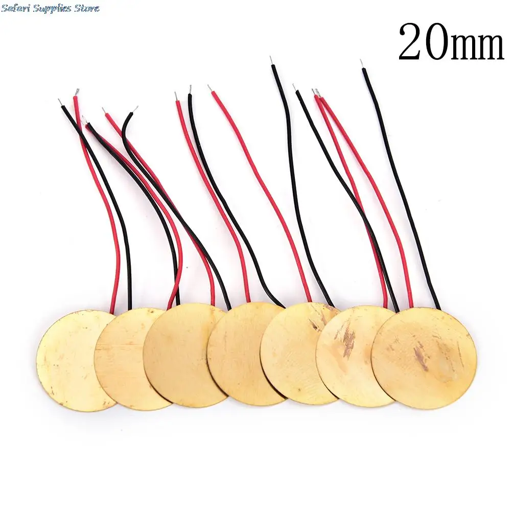 20mm 6Pcs Pickup Piezo Disc Elements With Leads Cigar Box Guitar Pickup Repair Luthier Tool