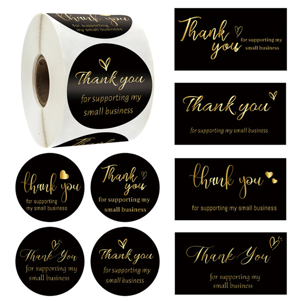 Black Thank You for Supporting My Small Business Card Thank You for Your Order Card Retail Store Handmade Decoration Supplies