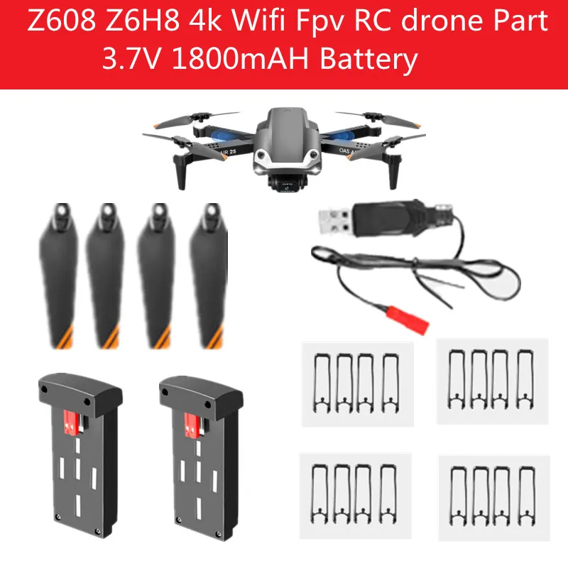

Z608 Z6H8 4K Wi-Fi FPV Аксессуары для радиоуправляемых квадрокоптеров Запчасти для радиоуправляемых дронов 3,7 В 1800 мАч Батарея/пропеллер/защитная рамка
