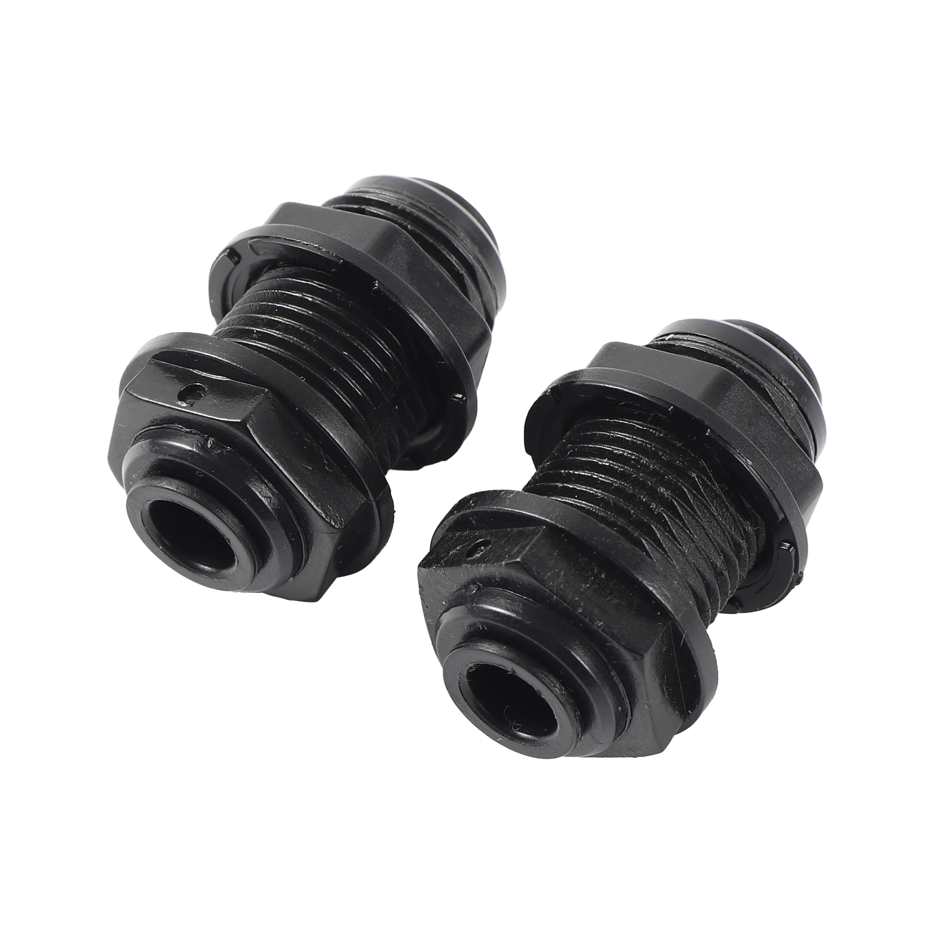 1/4\'\' OD Tube Black Bulkhead Connector Reptile Aquarium Garden Irrigation Water Pipe Joint RO Water Adapter Quick Connector