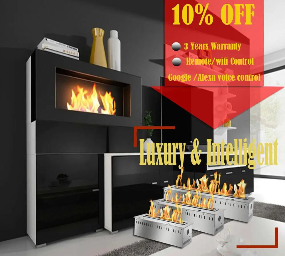 

On sale 18 inch intelligent alcohol fireplace remote control bio ethanol burners