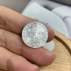 Natural White Mother of Pearl Shell Round Cross Pendants Charms For Jewelry Accessories Making Religion Necklace