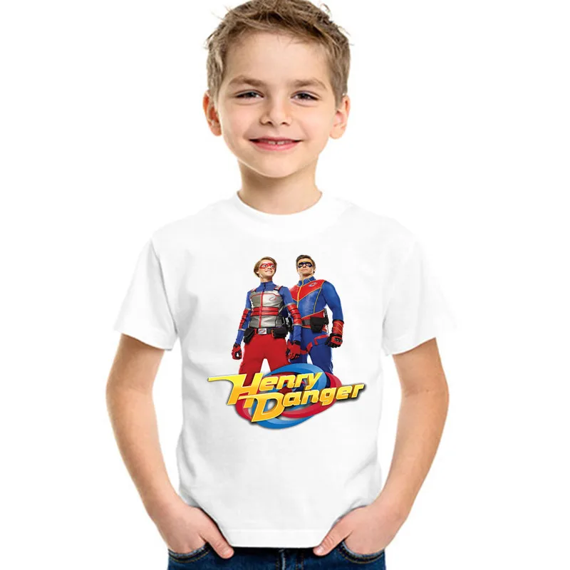 Henry Danger Print Funny T-shirts Summer Kids T shirt Cartoon Baby Girls Boys Clothes Casual Streetwear Children Tops,HKP2308