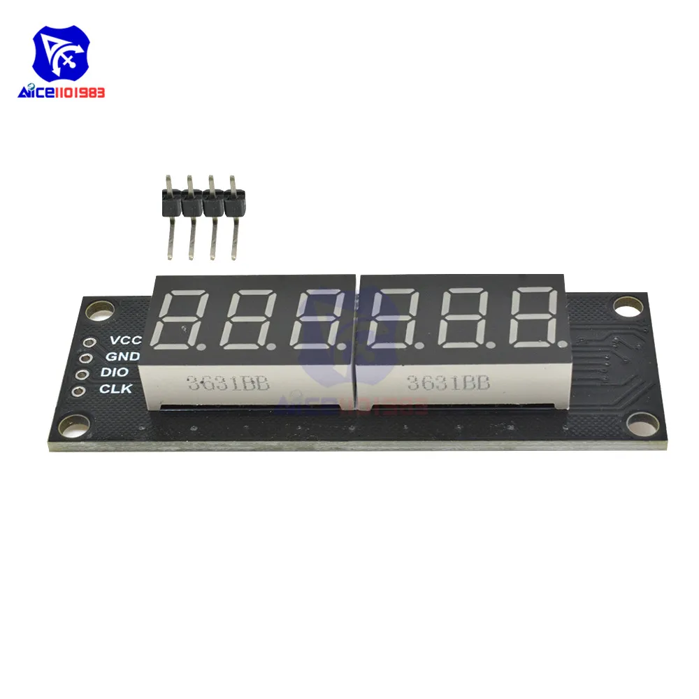 diymore 0.36 inch TM1637 6 Bits 7 Segment Digital LED DIsplay Module I/O Interface 5 Color Available for Arduino