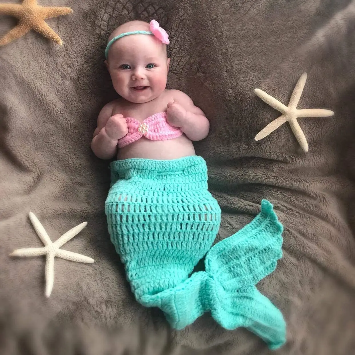 Baby Photography Props Infant Mermaid Costume Baby Outfits Newborn Photo Props Baby Crochet Prop Photography Babies Accessories