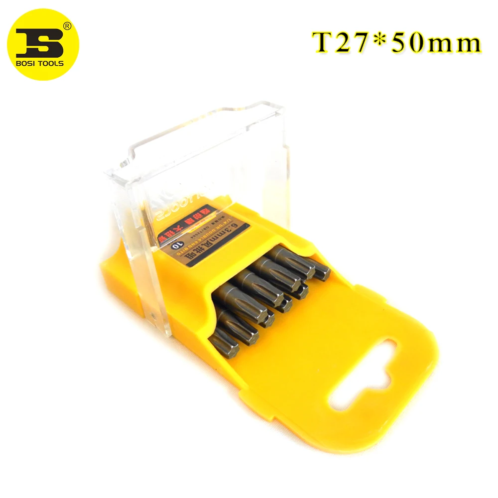 BOSI 10Pieces 1/4 Inch Hex Shank T27 Torx Security Head Screwdriver Drill Bits