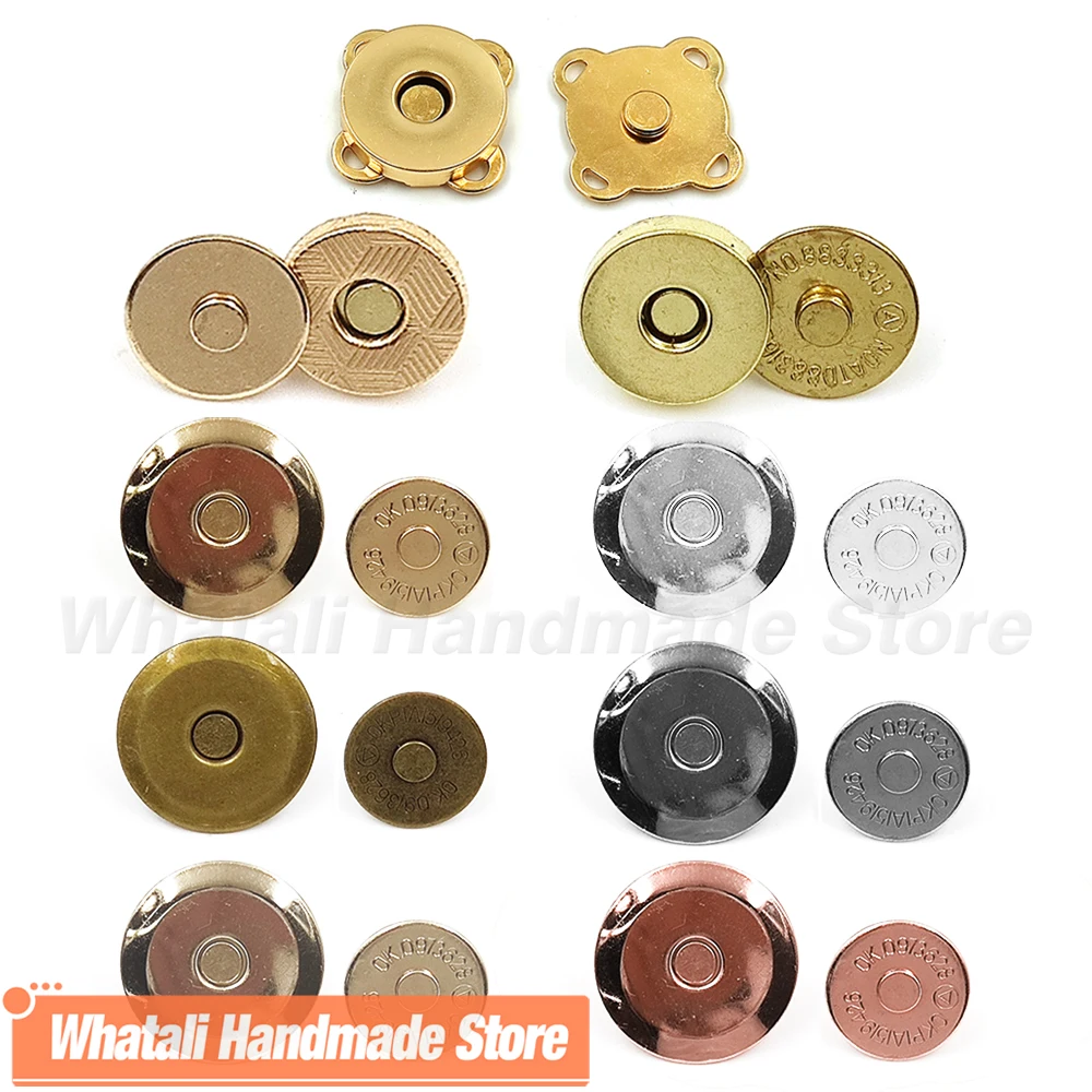 10sets/lot 10mm-20mm Magnetic Buttons Snap Clasps For Materials Buckle Sewing Purse Handbag Bag Craft Wallet Parts Accessories