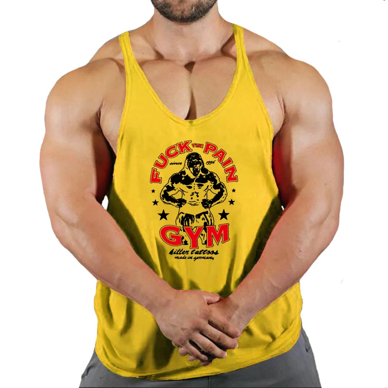 New Arrivals Bodybuilding stringer tank top man Cotton Gym sleeveless shirt men Fitness Vest Singlet sportswear workout tanktop