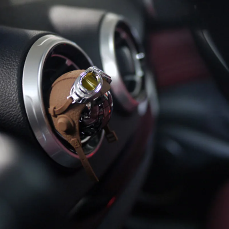 Hanging Air freshener Car Fragrance Stainless Steel + Leather Vent Clip Airborne Division Design Auto Outlet Perfume