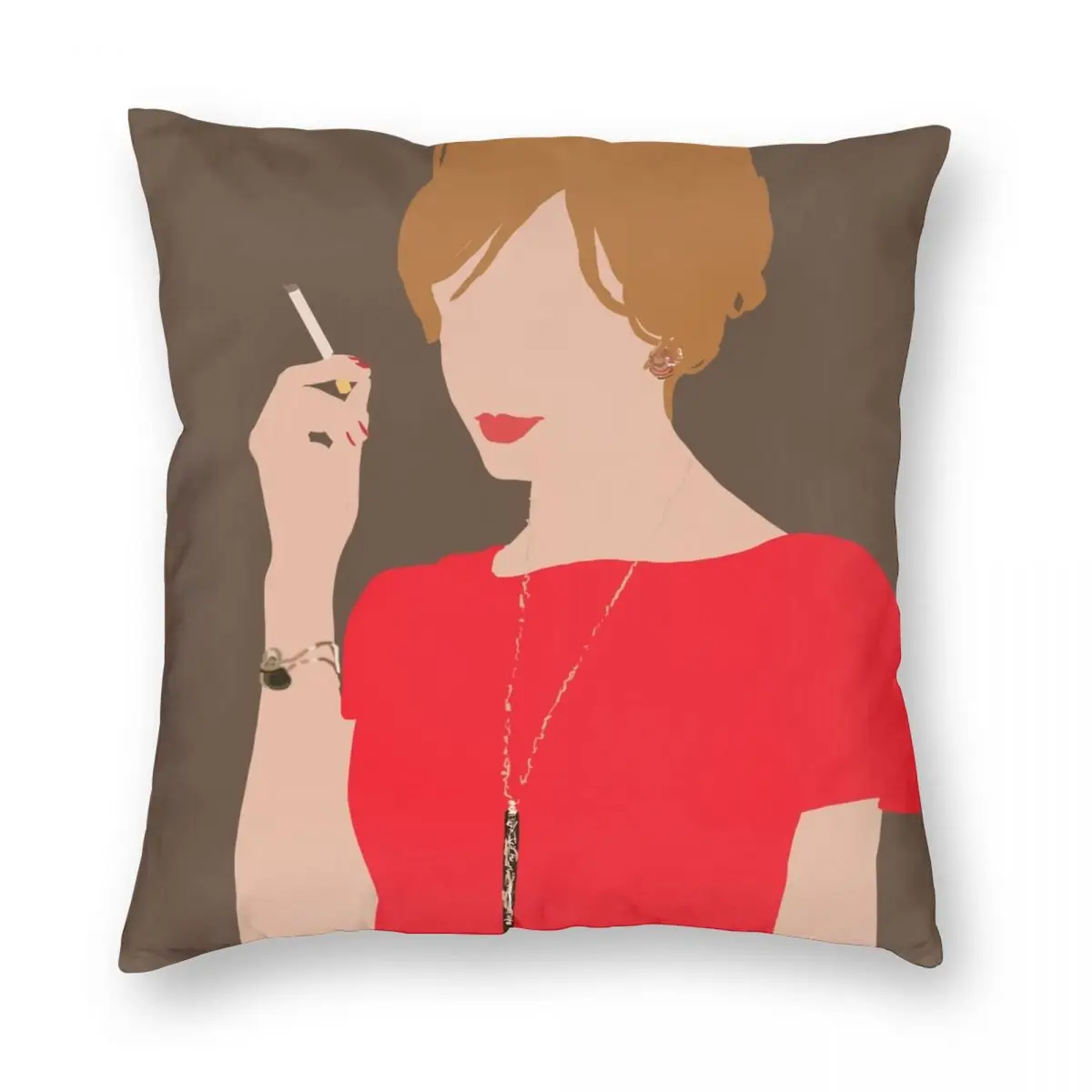 Joan Holloway Square Pillowcase Polyester Linen Velvet Creative Zip Decor Pillow Case Sofa Cushion Cover