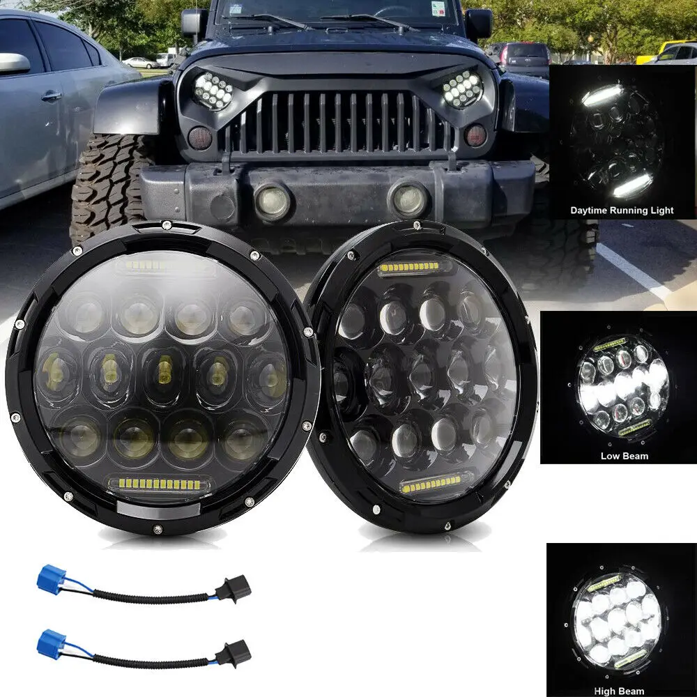 2Pcs H4 400W 7Inch LED Head Light Lamp with for Lada Niva Urban 4X4 Suzuki Samurai for Jeep Wrangler Off Road