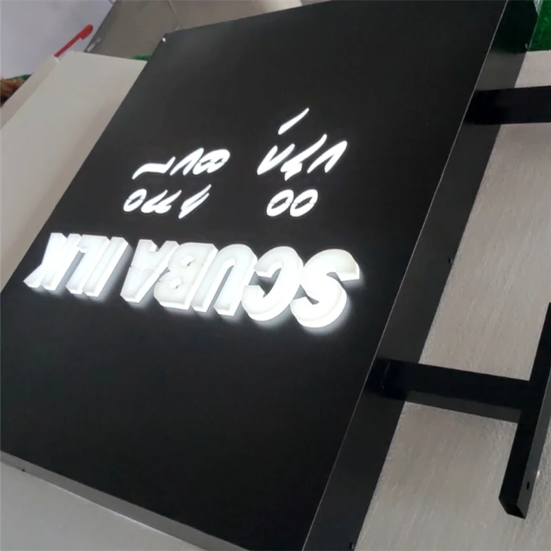 Custom made Outdoor double sided acrylic light box, exterior luminous LED light box for store logos signs,shop name signs