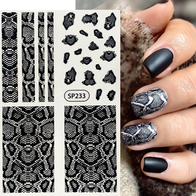 3D Zebra Cows Pattern Nail Stickers Nail Design Leopard Prints Sliders Animal Skins Foils Snake Pattern Manicures Decorations