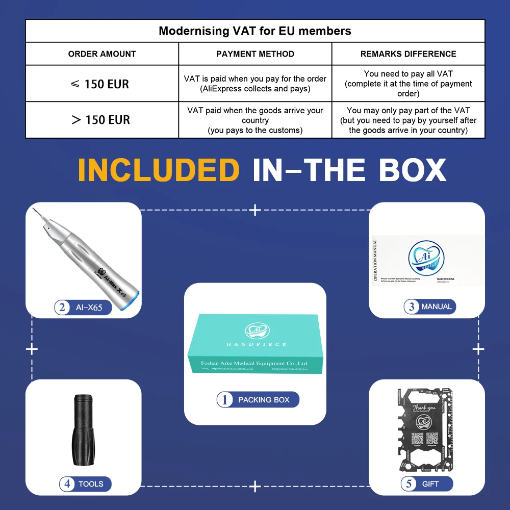 AI-X65 1:1 dental straight handpiece without optical fiber inner water spray dentistry surgical tools oral therapy equipment