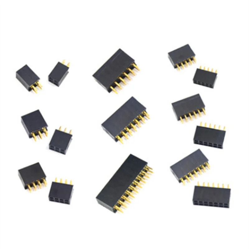 مقبس أنثى مزدوج الصف بصف مزدوج بمباعد 2.54 مللي متر 2*2P/3/4/5/8/10/20-40P