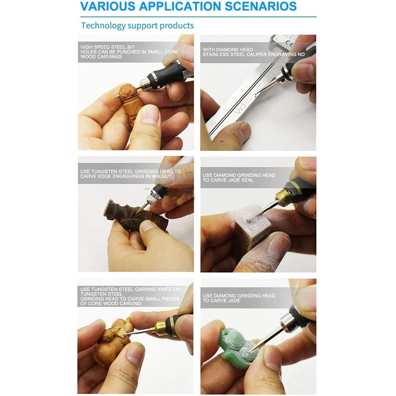 충전식 무선 미니 조각기 펜 DIY 조각 도구 키트, 금속 유리 세라믹 플라스틱 목재 보석 스텐실용