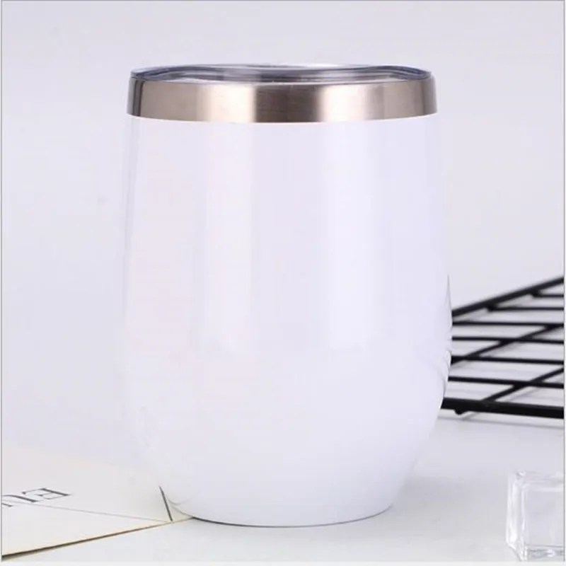 12oz Wine Tumbler Stainless Steel Wine Glass Egg Cup 2 layers Vacuum Insulated Beer Mug Wedding Party Gifts