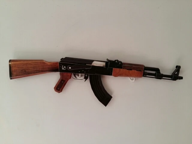 

Масштаб 1:1, Lifesize AK47, Штурмовая винтовка, пистолет, ручная работа, набор бумажных моделей «сделай сам», игрушечные Пазлы ручной работы