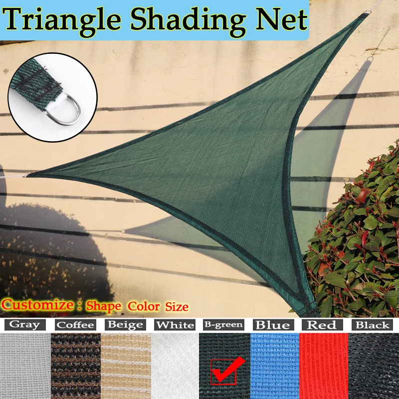 High-Quality Blackish Green Garden Yard Triangular Sun Shelter Patio Canopy Garden Sun Shade Awning Amusement Park Sunshade Sail